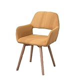 YCZHD Gepolsterter Stuhl, hohe hintere Küchenstühle Moderne Gewebe-Essstühle natürliche hölzerne Beine für Make-up-Stühle Anwendbares Lounge-Meeting(Color:GELB)
