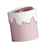 Oumefar Büro-Mülleimerkorb, Abbaubarer, Robuster Aufbewahrungs-Desktop-Mülleimer, Mini-Dose, Umweltfreundlich, für Zuhause, Schlafzimmer, Büro (Rosa)