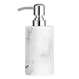 Luxspire Marmor Seifenspender, 320 ml Flüssigseifen Spülmittel Spender aus Harz, Nachfüllbar Handwäsche Pumpspender Elegant Zubehör Deko Seifendosierer für Badezimmer Waschbecken Kitchen, Tintenmuster