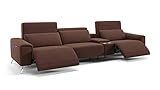 Designer Couch Stoff 3-Sitzer Kinosofa Bella Loungesofa (Gray, Stoff)