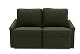 DOMO Collection Relax Couch | Dauerschläfer Boxspring Sofa mit Schlaffunktion | 2-Sitzer Schlafsofa Gästebett | 168 x 96 x 86 cm | grün