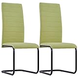 TECHPO Freischwinger Esszimmerstühle, 2 Stück, grüner Stoff, mit Farbe: Grün