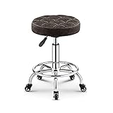 uemlle Verstellbare Tattoo-Shop-hocker, Heimhocker, Schlafzimmerhocker Mit 360°-drehgelenk, Lift-friseurhocker Für Tv-Sender Barber, 33 X 48–63 cm(Color:K)