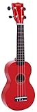 Mahalo-Regenbogen-Sopran-Ukulele mit rot glänzendem Deckel