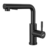 Wasserhahn Küche Schwarz, Lonheo Hochdruck Küchenarmatur mit Brause Ausziehbar, Edelstahl Mischbatterie Küche Spültischarmatur mit 2 Wasserstahlarten Geschirrbrause