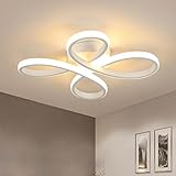 Deckenlampe LED, 30W 3500LM Deckenleuchte Modern, Creative Flower Form Weiße Acryl LED Deckenbeleuchtung für Balkon Diele Schlafzimmer Wohnzimmer und Esszimmer, Warmweißes Licht, 3000K