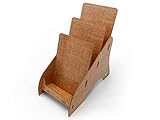 stableco 1x ökologischer Prospektständer DIN A5 vertikal mit 3 Fächer stabiler Flyerständer im natural Design No Plastic! Just Paper! nachhaltiger Prospekthalter Postkartenständer schnell aufzubauen