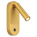 OUSIKA Gold Light Luxury Bedside Wandleuchte, 350 ° drehbare kreative Wandstrahler, Wandhalterung, moderner Lesestrahler, Nachtleseleuchte, for Schlafzimmer, Arbeitszimmer, Büro Lampe