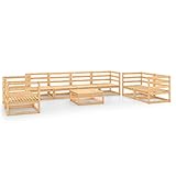 BULANED 9 Teilig Gartenlounge Set Gartenmöbel Terrassenmöbel Set Outdoormöbel Outdoor Sofa Gartensofa Garten Terrasse Set Balkonmöbel Massiv Kiefer