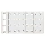 Pwshymi Schrank-Trennwand, weiße Anpassung, einfache Installation, ausziehbare Stange, geschichtete Trennwand, Aufbewahrung für Küche (Länge 48–80 cm)