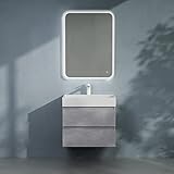 doporro® Badmöbel-set Verona Waschbecken-Unterschrank Wandmontage-Unterschrank in Silber, BTH: 60x38x56 cm, inkl. Waschbecken/Ablaufgarnitur