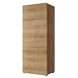 Lomadox Kleiderschrank Drehtürenschrank in Eiche Gold Nb., B/H/T ca. 80/200/52 cm
