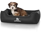 Knuffelwuff Kunstleder Hundebett Sidney M-L 85 x 63cm Schwarz
