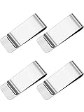 Geldklammer,4 Pack Geldscheinklammer Silber Geldclip Geldklammer Money Clip zum Männer und Frauen 55 * 20 * 1CM Edelstahl