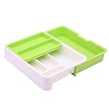 pention KüChe Schublade Organizer Kunststoff Schublade Besteck Kasten für Schubladen Divider Dauerhaft Utensil Multi Partition Safe Einfach Reinigen