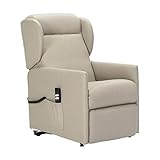 Sime Eros 2 Motoren fernsehsessel mit aufstehhilfe elektrisch Medizinisches Gerät Trolley-Räder Rollstuhl Breite 58 cm Mikrofedersitz schmutzabweisend seniorensessel Hellbeige