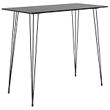 vidaXL Bartisch Bartresen Theke Stehtisch Tresentisch Küchentisch Bistrotisch Loungetisch Esstisch Tisch Schwarz 120x60x105cm Metall MDF