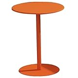 Runder Beistelltisch aus Eisen, Kleiner Akzenttisch, Nachttisch, Kaffee-Tee-Beistelltisch for Wohnzimmer, Eckbalkon, Kleiner Raum, mehr Farben (Color : Orange, Size : Dia 40.5cm(15.9'))