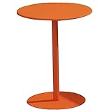 Runder Beistelltisch aus Eisen, Kleiner Akzenttisch, Nachttisch, Kaffee-Tee-Beistelltisch for Wohnzimmer, Eckbalkon, Kleiner Raum, mehr Farben (Color : Orange, Size : Dia 40.5cm(15.9'))