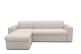 Domo Collection Ecksofa Lima, Eckcouch mit Schlaffunktion und Bettkasten, Schlafsofa, Sofa, Couch, Schlafcouch, 244 x 155 cm, Sofa in L-Form in silber