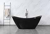 Exclusive freistehende Badewanne 170 oval schwarz