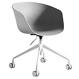 SWIZEE Einstellbare Aufgabe Schreibtischstuhl, Ergonomische Home Office Schreibtischstühle mit PP-Kunststoffsitz für Konferenz Home Office, weiß, grau (Grey)