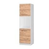 Vicco Küchenschrank Küchenmöbel Küchenzeile Fame-Line modern Küche Einbauküche Blende Unterschrank Hochschrank Hängeschrank (Weiß-Eiche, Herdumbauschrank hoch 60 cm)