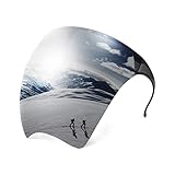 FEISEDY Gesichtsschutz Visierbrillen Oversized Schild Sonnenbrille UV400, Gespiegelt Flat Top Futuristischer Gesichtsabdeckung Sonnenbrillen für Herren Damen B2781 (009 Weißer Spiegel, 160)