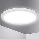 Lumare LED Deckenleuchte Dimmbar 24W Extra Flach rund 1800lm Ø330mm IP44 Deckenlampe für Wohnzimmer Badezimmer Küche Flur Keller Bad Wandleuchte Einbaustrahler Aufbaustrahler modern warmweiß