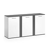 Vicco Sideboard NOVELLI Highboard weiß Kommode Anrichte Schrank 3 Türen (Weiß Anthrazit)