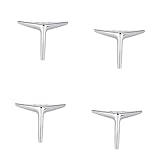RSBRYSYBJ 4 Stück Möbelfüße,Dreieckige Möbelbeine Aus Metall,DIY Metallmöbelbeine,Schrankfüsse,Tischbeine,couchtisch füße,Sideboard füße,für Stühle,Schrank,mit Schrauben,Silber,15cm/5.9in