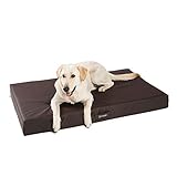 JAMAXX® Premium Kunstleder orthopädisches Hundekissen Hundebett Matte Memory Foam - Visco Elastische Hundematratze, Hochwertiges Kunstleder abwaschbar grosses Hundesofa große Hunde PDB1017 (L) braun