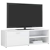 Dioche TV-Schrank Media, 120 x 34 x 37 cm, Spanplatte, Weiß glänzend, TV-Schrank für Wohnzimmer