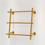 Bandhalter-Organizer, Ausstellungsständer, Wandmontage, Eisen-Präsentationsständer for Bänder, Geschenkpapiere, Schals, Handtuchhalter mit abnehmbaren Querstangen, 3 Etagen (Color : Gold, Size : 39x