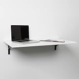 Mex-System Wandklapptisch Weiß 90 x 50 cm – Solid Klapptisch Wand – Platzsparender Schreibtisch Klappbar - Multifunktionale Tischplatte - Wandtisch Klapbar für Büro und Küche