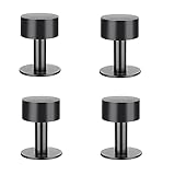 4-teiliger Türstopper aus Edelstahl, Wandmontage-Türstopper mit Gummipuffer, Kollisionsschutz for die Tür zu Hause, Badezimmer, Schlafzimmer, Schwarz, 60 mm