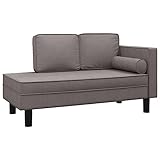 vidaXL Chaiselongue mit Kissen und Nackenrolle Taupe Stoff