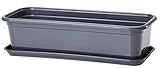 POKM Toolsmarket GmbH Balkonkasten Blumenkasten mit Untersetzer Venus 70 cm Anthrazit