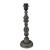 Clayre & Eef Lampenfuß Ø 12x37 cm Schwarz Grau Holz Rund Lampensockel
