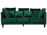 Beliani Modernes Dreisitzer Sofa in Grün Samtstoff Polsterbezug Fenstad