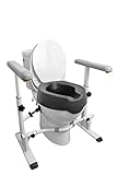 KMINA - Toilettensitzerhöhung 10 cm + Toilettengestell WC-Aufstehhilfe (Pack), Breitenversetellbares Toilettengestell, Aufstehhilfe Toilettem, Toilettenstütz, WC-Stützhilfe