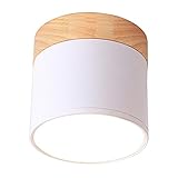 HWSY Nordic Downlight 12W Oberflächenmontage Strahler Einfache Massivholz Runde Moderne Wohnzimmer Decke Veranda Kleine Deckenlampe Kreative Persönlichkeit Korridor Licht Ganglichter Mehrere Farben