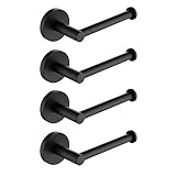 Schwarzer Edelstahl-Toilettenpapierhalter, Taschentuchhalter, Wandmontage, Badezimmer, Küchenrollenhalter, Papierständer, Haken (Color : 4 PCS)