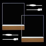 CDIYTOOL LED-Lichter, Display-Basis, 2 Stück, Holzbeleuchtung, USB-LED-Lichtsockel, Schreibtisch-Display-Basis mit 2 Acrylplatten für DIY-Acrylplatte (buntes Licht)