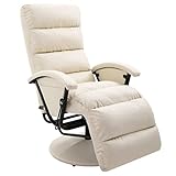 vidaXL TV Sessel Fernsehsessel Relaxsessel Liegesessel Ruhesessel Polstersessel Relaxliege Liegestuhl Ledersessel Loungesessel Creme Kunstleder