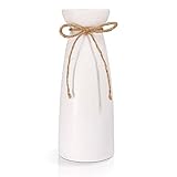 Vase Weiß, Keramik Vase für Pampasgras, Blumenvase im Minimalistischen Stil für Modernes Tischregal, Heimdekoration, Passend für Kamin, Schlafzimmer, Küche, Wohnzimmer, Tafelaufsätze, Schreibtisch