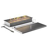 muenkel design Safety Burner 565 – manueller Brenner Einsatz – Bio-Ethanol Brennkammer mit 46 cm Flammenbreite – Edelstahl, gebürstet