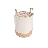 Wäschekorb aus Jute Geflochten Wäschesammler Spielzeug Aufbewahrung Kinder Wäschekörbe mit henkel Aufbewahrungskorb mit Griff Wäschetonne Faltbarer Wäschebox Für Schmutzwäsche Laundry Basket 40x35 cm