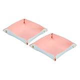 PATIKIL 2Paket ofa Armlehne Taschen PU Leder Halter Schlüssel Tablett Himmel Blau+Rosa