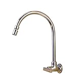 In-Wall-Küchenarmatur Kupferspüle Single Kaltwasserhahn Silber Einhand-Schwenkhahn (Size : 32.5cm)
